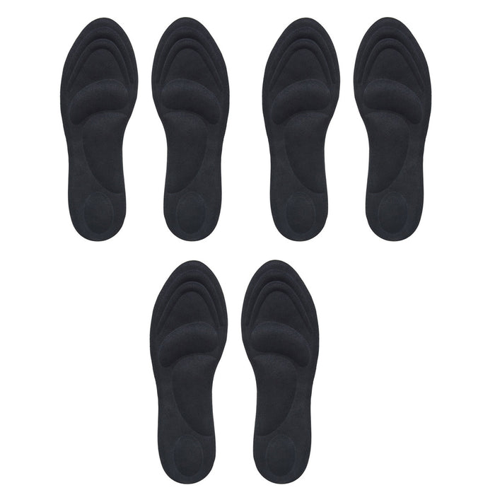3 Pairs Odor Destroying Insoles 4D Comfort Heavy Duty Cushion Pain Relief Unisex