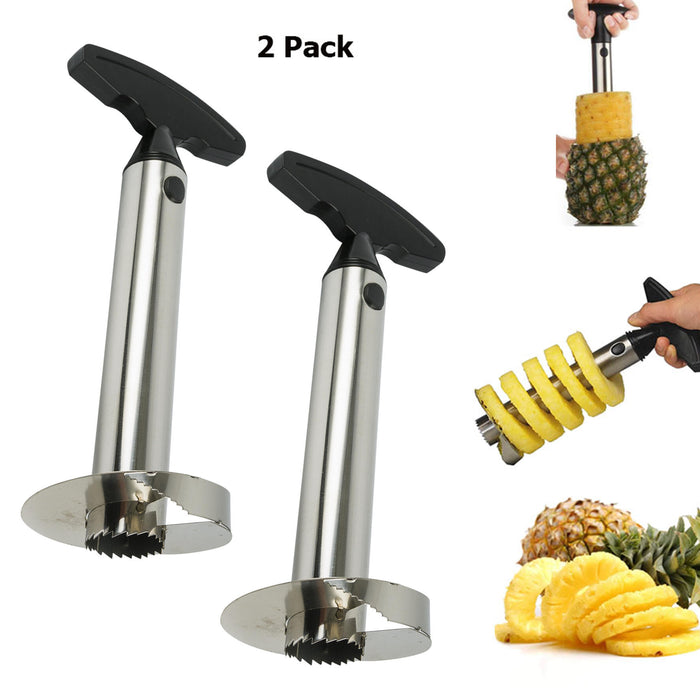 2 Pineapple Slicer Corer Cutter Stainless Steel Peeler Kitchen Easy Gadget Fruit