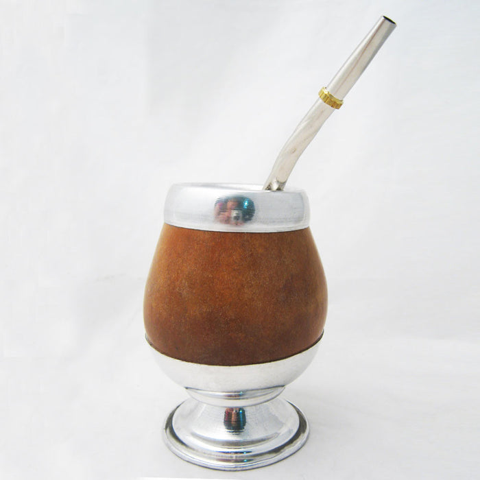 ARGENTINA MATE GOURD CUP GREEN TEA STRAW BOMBILLA HANDMADE ARTISAN KIT NEW 4224!