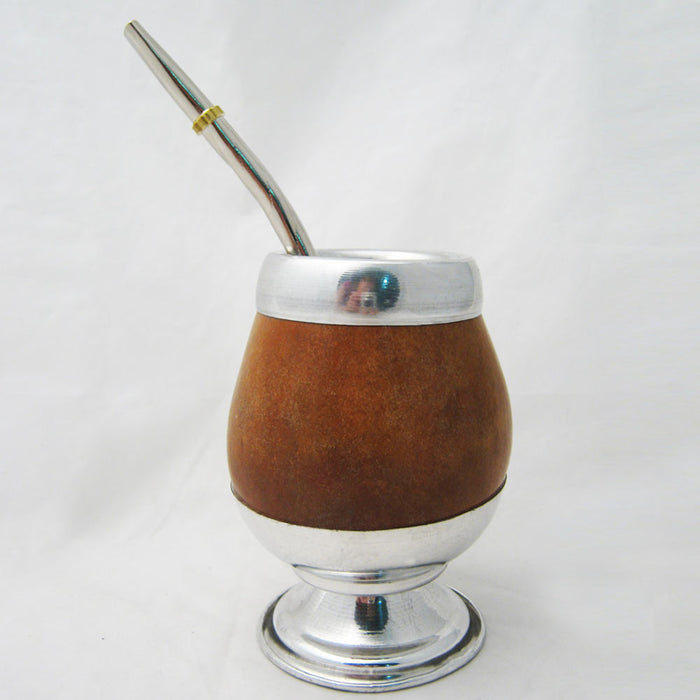 ARGENTINA MATE GOURD CUP GREEN TEA STRAW BOMBILLA HANDMADE ARTISAN KIT NEW 4224!