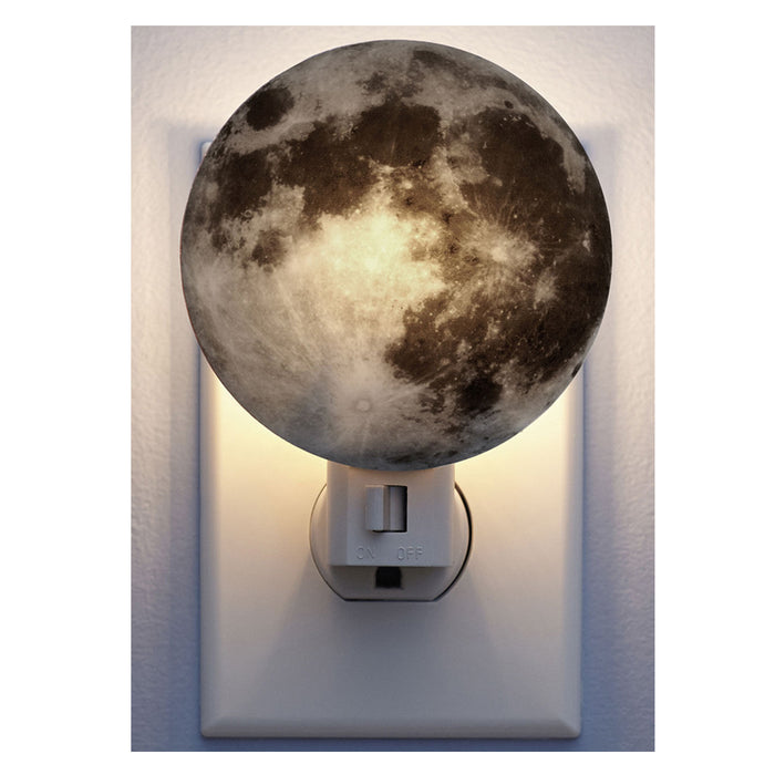 Moon LED Night Light Lunar Kids Bedroom Soothing Children Plug In Hallway Stairs