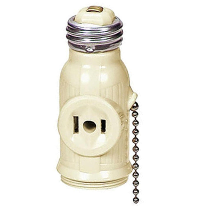 Light Socket Adapter Pull Chain Two Outlet Control Bulb Dual Receptacle Switched