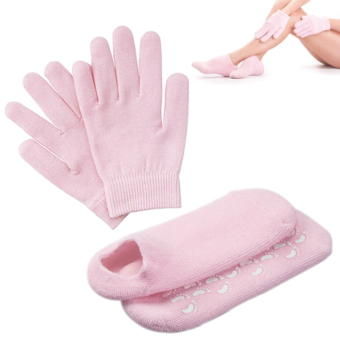 2 Pc Set Spa Gel Moisturizing Socks Hand Skin Gloves Beauty Therapy Treatment !