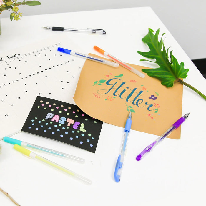 6 Gel Pens Gel Pastel Colors Pen Set Adults Kids Coloring Book Drawing School