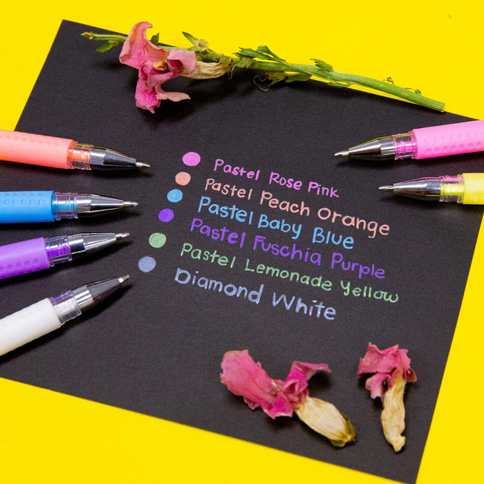 6 Gel Pens Gel Pastel Colors Pen Set Adults Kids Coloring Book Drawing School