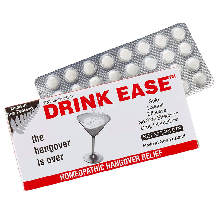 Drink Ease Hangover Remedy 32 Tablets Alcohol Recovery Aid Homeopathic Medicine