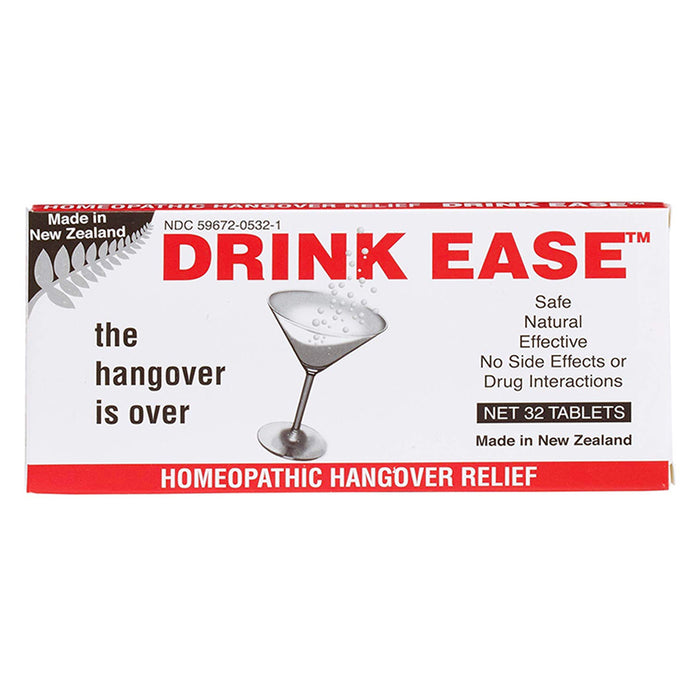 Drink Ease Hangover Remedy 32 Tablets Alcohol Recovery Aid Homeopathic Medicine