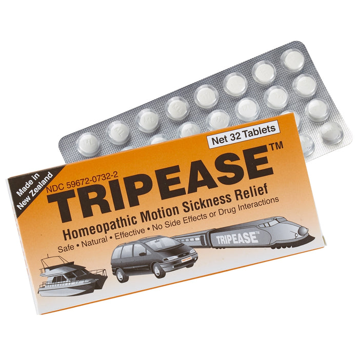 TripEase Motion Sickness Relief 32 Tablets Chewable Natural Homeopathic Medicine