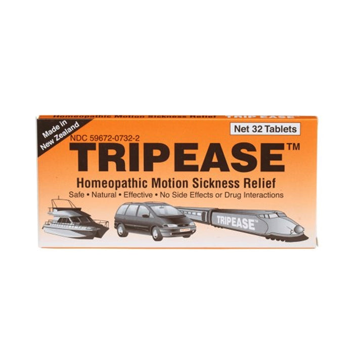 TripEase Motion Sickness Relief 32 Tablets Chewable Natural Homeopathic Medicine