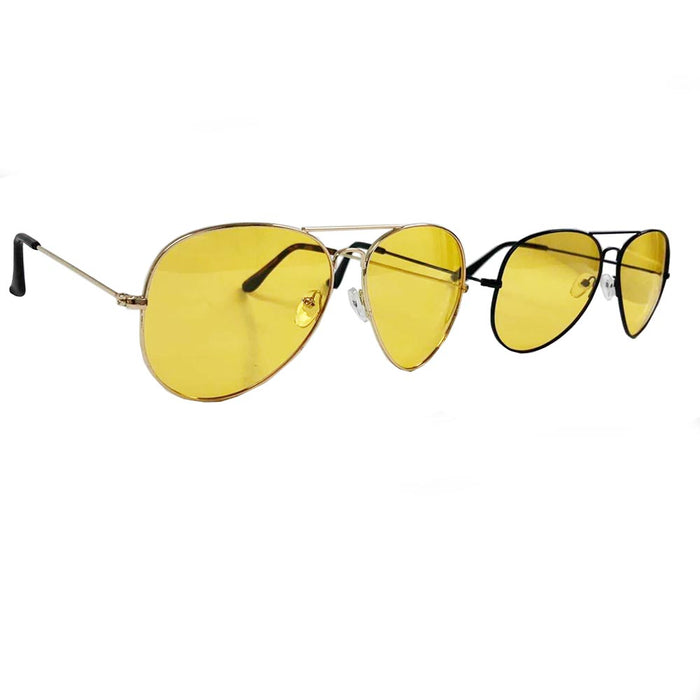 Asia Pacific 1 Pilot Polarized Sunglasses Fashion Yellow Lens Night Driving Glasses Men Women, adult Unisex, Size: One Size