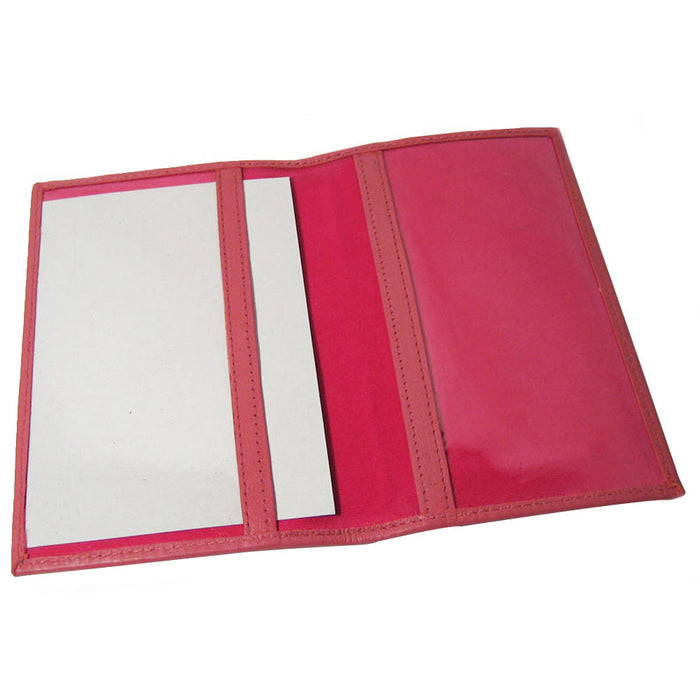1 Genuine Pink Leather Passport Cover CASE Holder Wallet Travel Gold US Seal