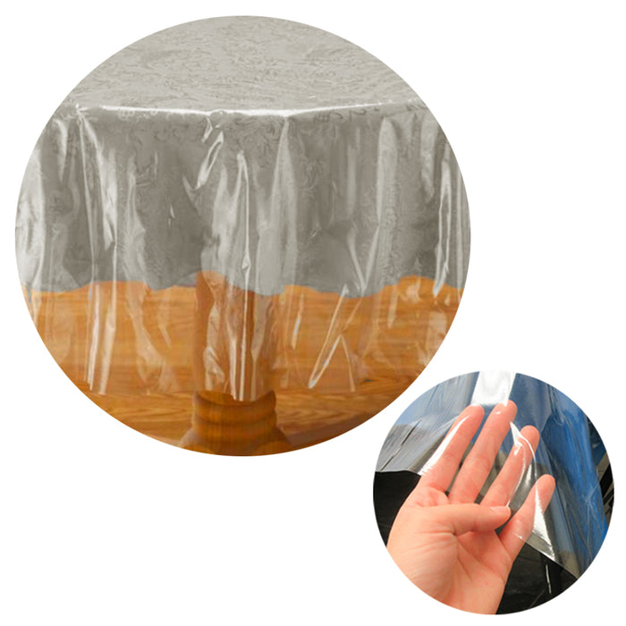 Clear Plastic Tablecloth Protector Table Cloth Vinyl 60" Round Cover Transparent