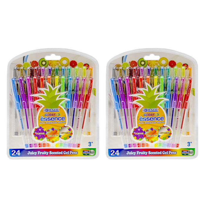 48 PC Scented Glitter Gel Pens Coloring Books Drawing Neon Metallic Scent Pen