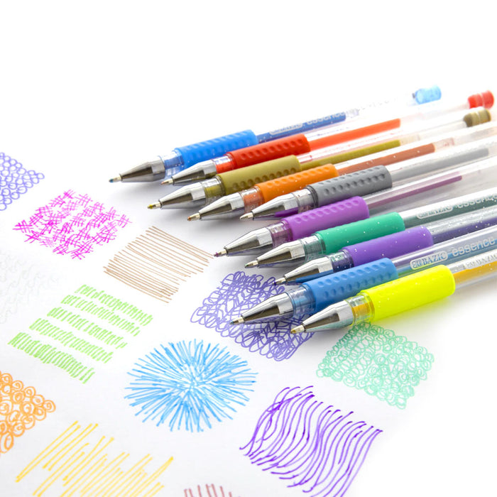 24 PC Scented Gel Pens Set Fruit Scent Glitter Pen School Drawing Coloring Book