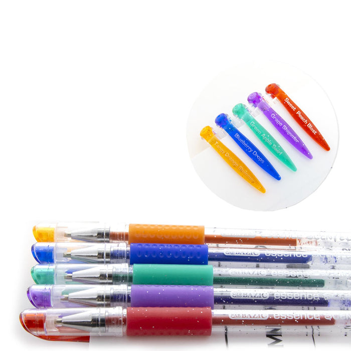 24 PC Scented Gel Pens Set Fruit Scent Glitter Pen School Drawing Coloring Book