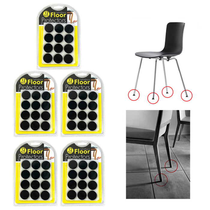 60 PC Round Felt Pads Small Self Adhesive Furniture Floor Scratch Protector