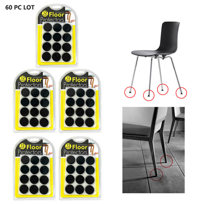 60 PC Round Felt Pads Small Self Adhesive Furniture Floor Scratch Protector