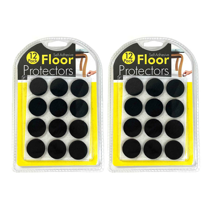 24PC Self Adhesive Shape Felt Pads Furniture Floor Scratch Protector Black 0.87"