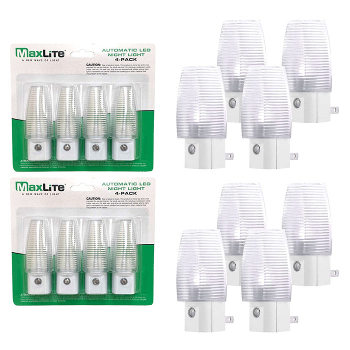 8 PC Night Lights Nightlight Dusk Dawn Sensor LED Wall Plug In Automatic Light