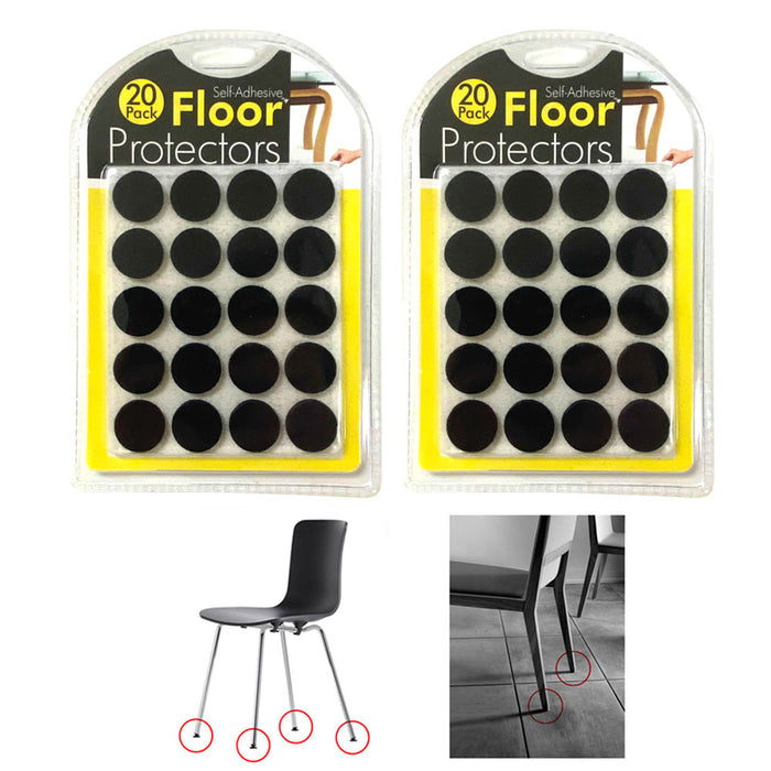 40 Pc Furniture Felt Pads Mini Self Adhesive Shape Floor Scratch Protector Black