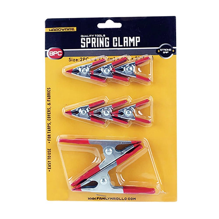 8 X Heavy Duty Metal Spring Clamps Rubber Coated Tips Tool Steel Grip Holder