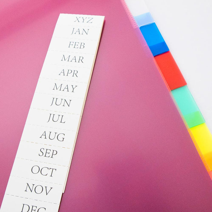 16 X Plastic Binder Dividers Tabs Table Contents Insertable Multicolor 3 Rings