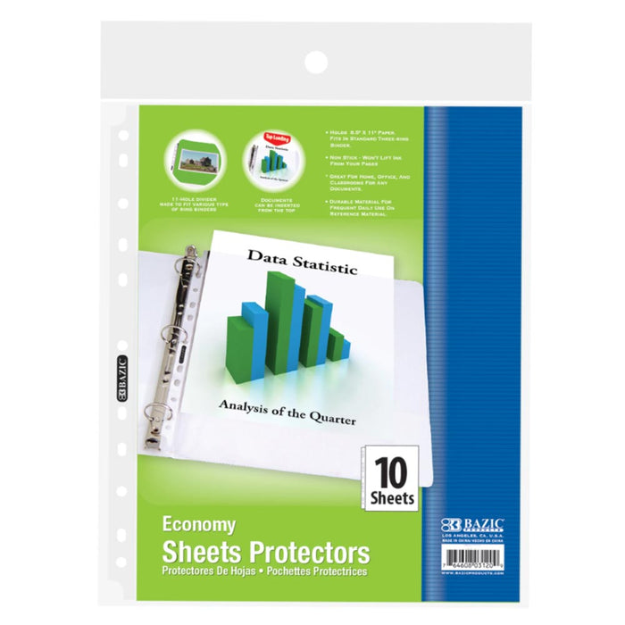 50 Sheet Protectors 8.5 x 11 In Clear Page Ring Plastic Sleeve Binder Safe Paper