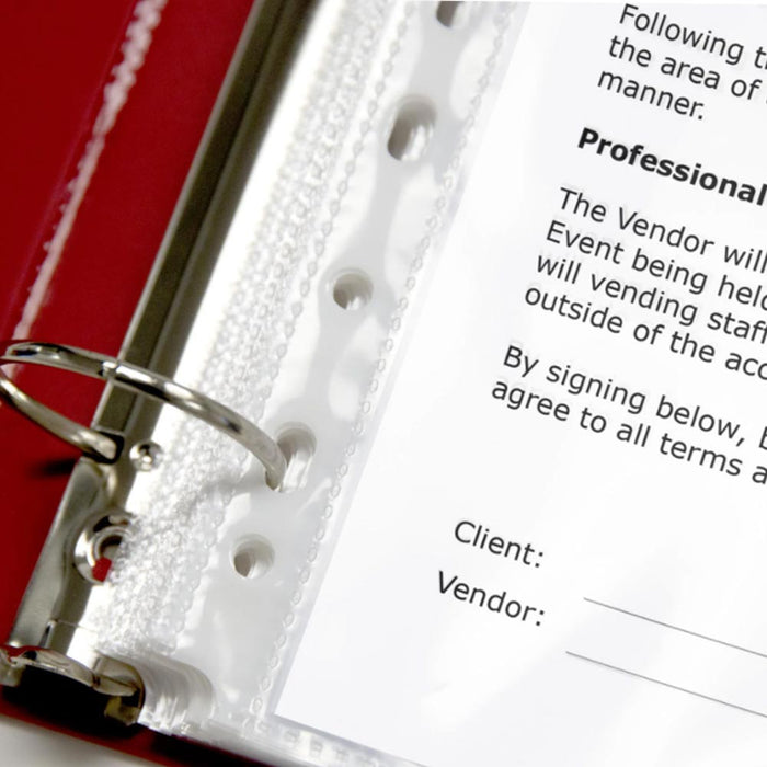 50 Sheet Protectors 8.5 x 11 In Clear Page Ring Plastic Sleeve Binder Safe Paper