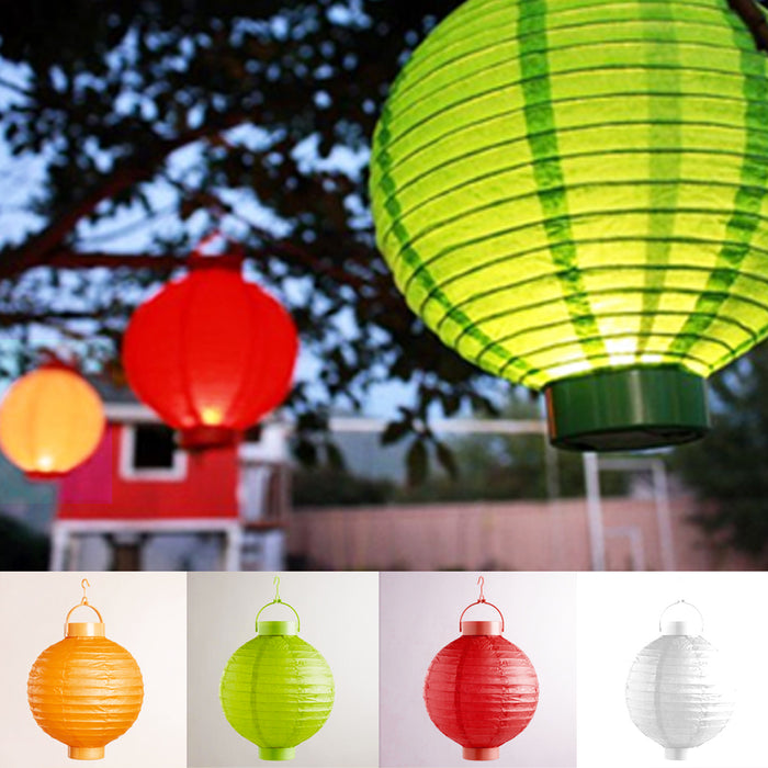 4 Chinese Lanterns Yard Lights LED Multicolor Round Wedding Party Decoration 9"