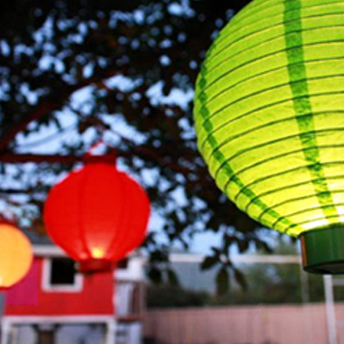 4 Chinese Lanterns Yard Lights LED Multicolor Round Wedding Party Decoration 9"