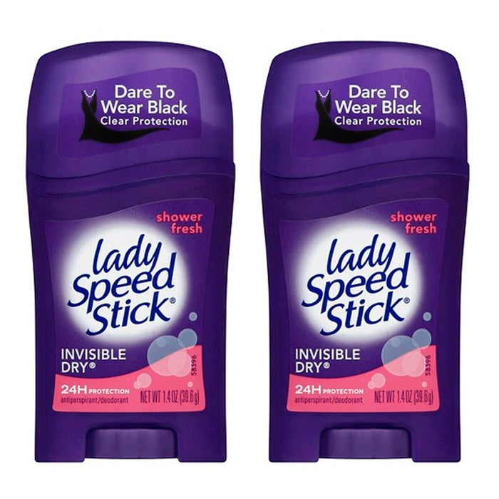 2PC Antiperspirant Deodorant Invisible Dry Lady Speed Stick 1.4 oz Shower Fresh