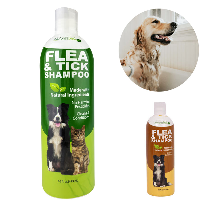 2x 16oz Flea Shampoo Tick Natural Pet Dogs Conditioner Cleaning Bath Shower Wash