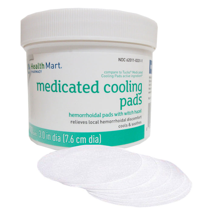 Medicated Cooling Pads 100 Ct Jar Hemorrhoidal w/ Witch Hazel Hygienic Cleansing