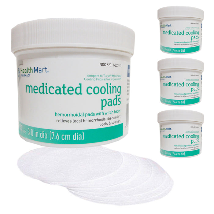 4 Jars Medicated Cooling Pads 100ct Each Hemorrhoidal with Witch Hazel Cleansing