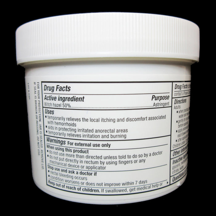 Medicated Cooling Pads 100 Ct Jar Hemorrhoidal w/ Witch Hazel Hygienic Cleansing