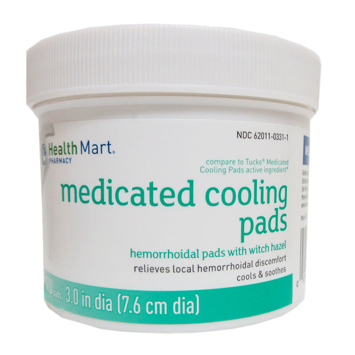 Medicated Cooling Pads 100 Ct Jar Hemorrhoidal w/ Witch Hazel Hygienic Cleansing