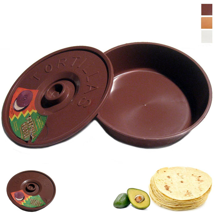 Tortilla Container Keeper Microwave Warmer 8" Round Pita Taco Warm Flatbread New