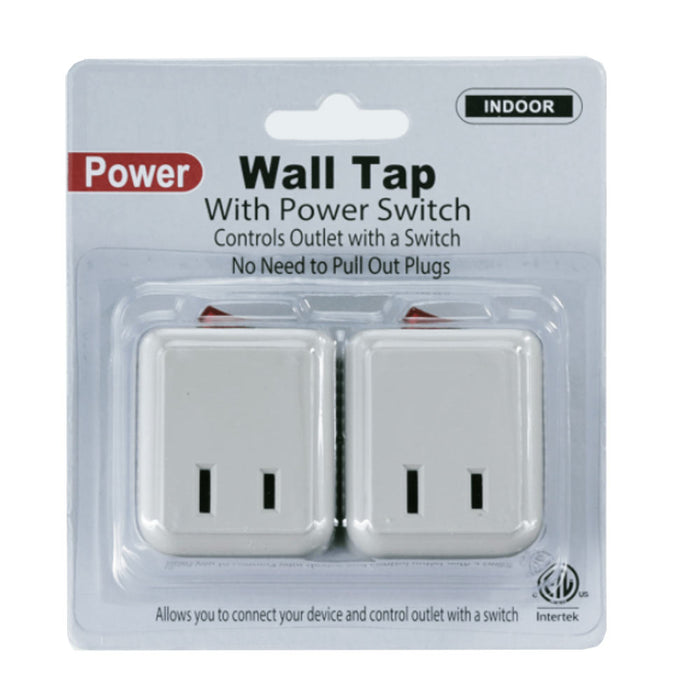 6 Pk x Single Port Plug Outlet Wall Tap Adapter Lighted Switch Power On Off