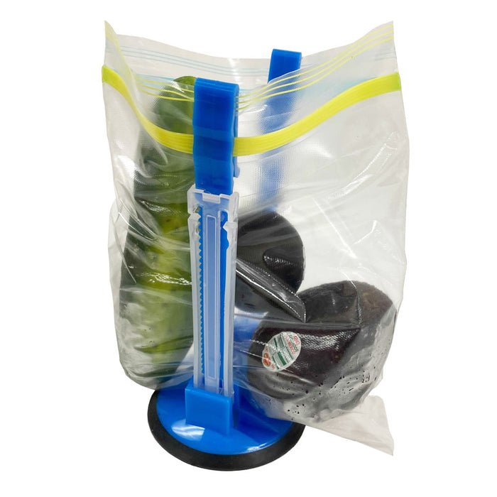 Hands Free Baggy Rack 9" Clip Food Storage Bags Adjustable Holder Kitchen Gadget