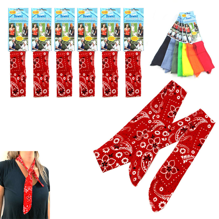 6 Pc Cooling Towel Bandana Headband Chilly Pad Water Cool Downz Head Neck Heat