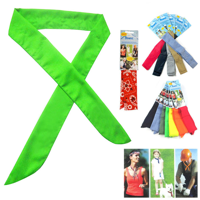 6 Pc Cooling Towel Bandana Headband Chilly Pad Water Cool Downz Head Neck Heat