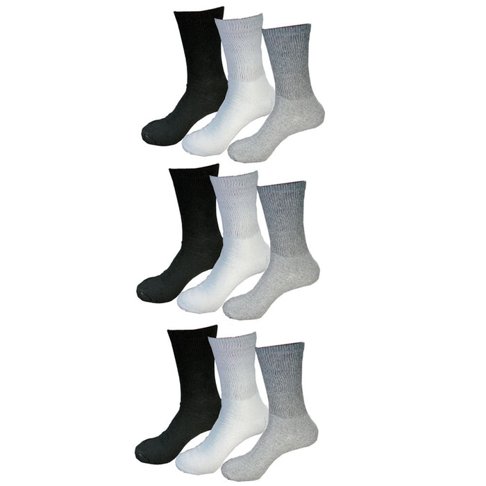 9 Pairs Diabetic Crew Ankle Socks Circulation Socks Health Support Unisex 10-13