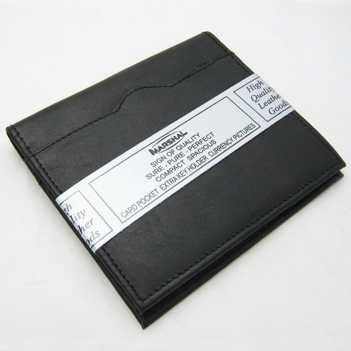 Leather Business Card Organizer Book Holder Black Compact Case Wallet Men Women