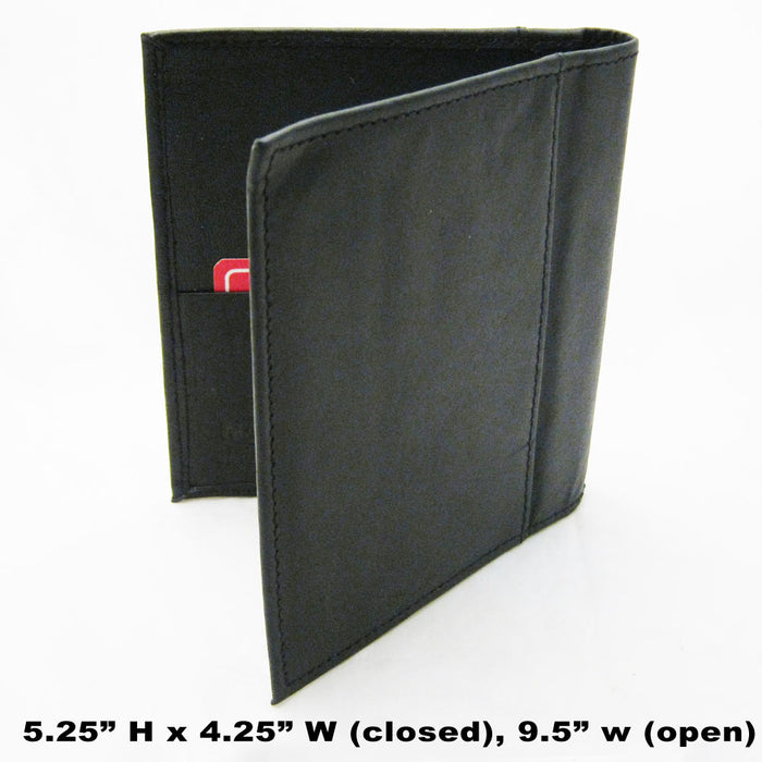 Leather Business Card Organizer Book Holder Black Compact Case Wallet Men Women