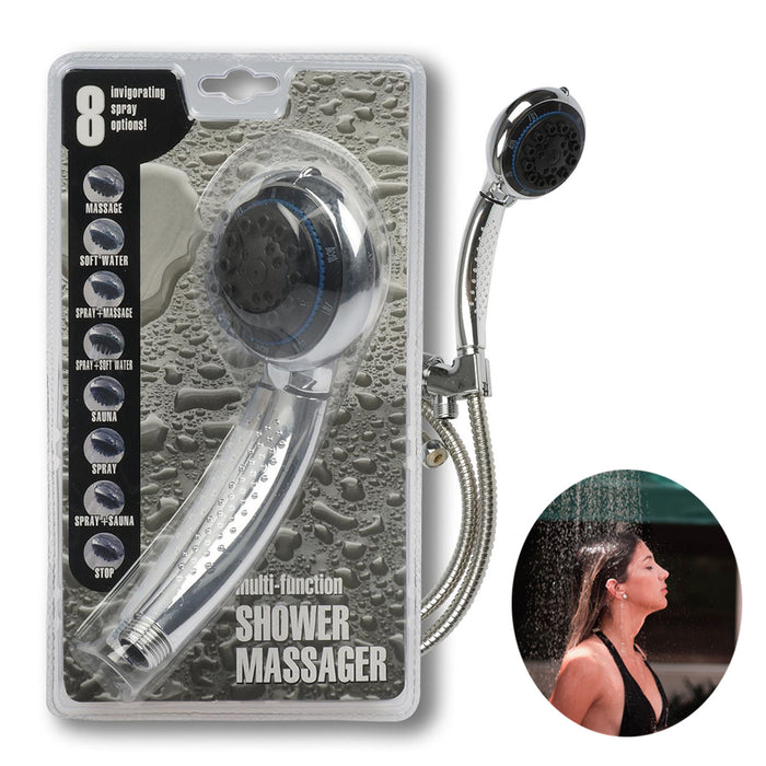 Shower Head Nozzle Silver Handheld Spray Water Rain Showerhead Bath Wall Holder