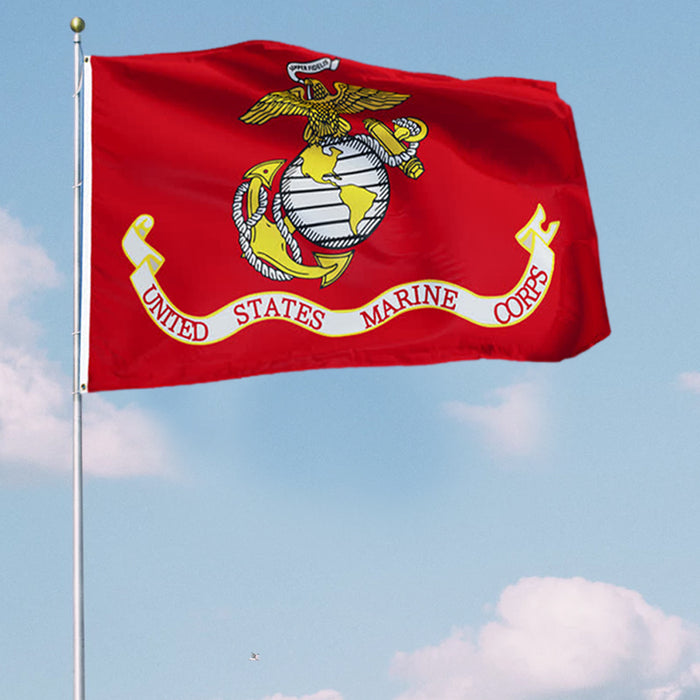 U.S. Marine Corps Military Flag 3 x 5 USMC Print Brass Grommets Indoor Outdoor