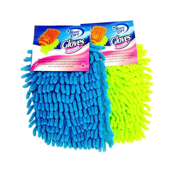 4 Pc Chenille Mit Cleaning Glove Auto Soft Washing Car Wash Dust Home Clean Tool
