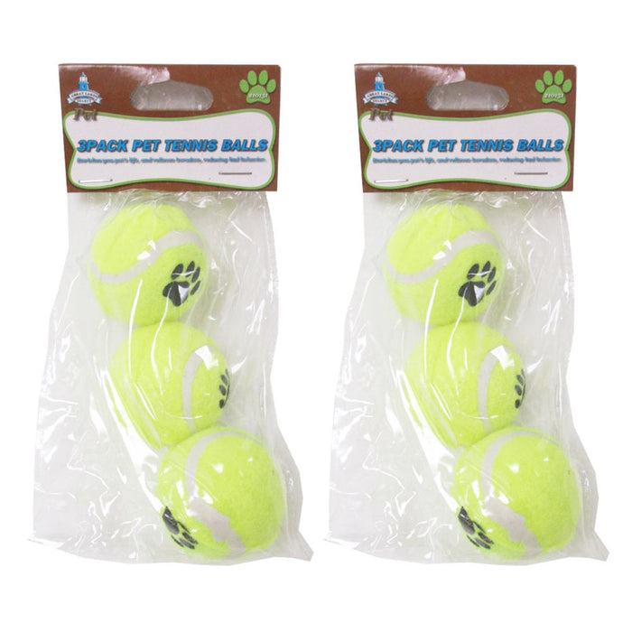 6 Pack Pet Dog Tennis Balls Doggie Toy Puppy Fetch Catch Play Cat Training Game