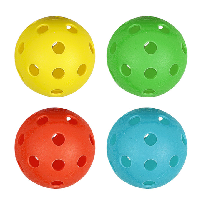 4 Pc Perforated Baseball Balls Plastic Lightweight Durable Pet Play Sports Game