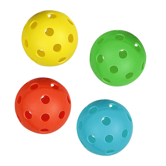 4 Pc Perforated Baseball Balls Plastic Lightweight Durable Pet Play Sports Game